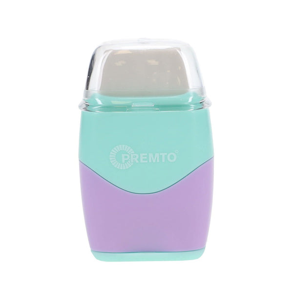 Premto Pastel Twin Hole Sharpener with Built-in Eraser