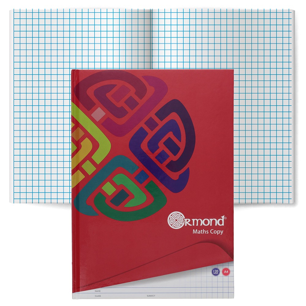 Ormond A4 120-Page Hardcover Maths Notebook