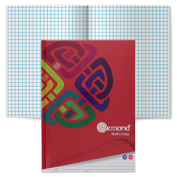 Ormond A4 120-Page Hardcover Maths Notebook