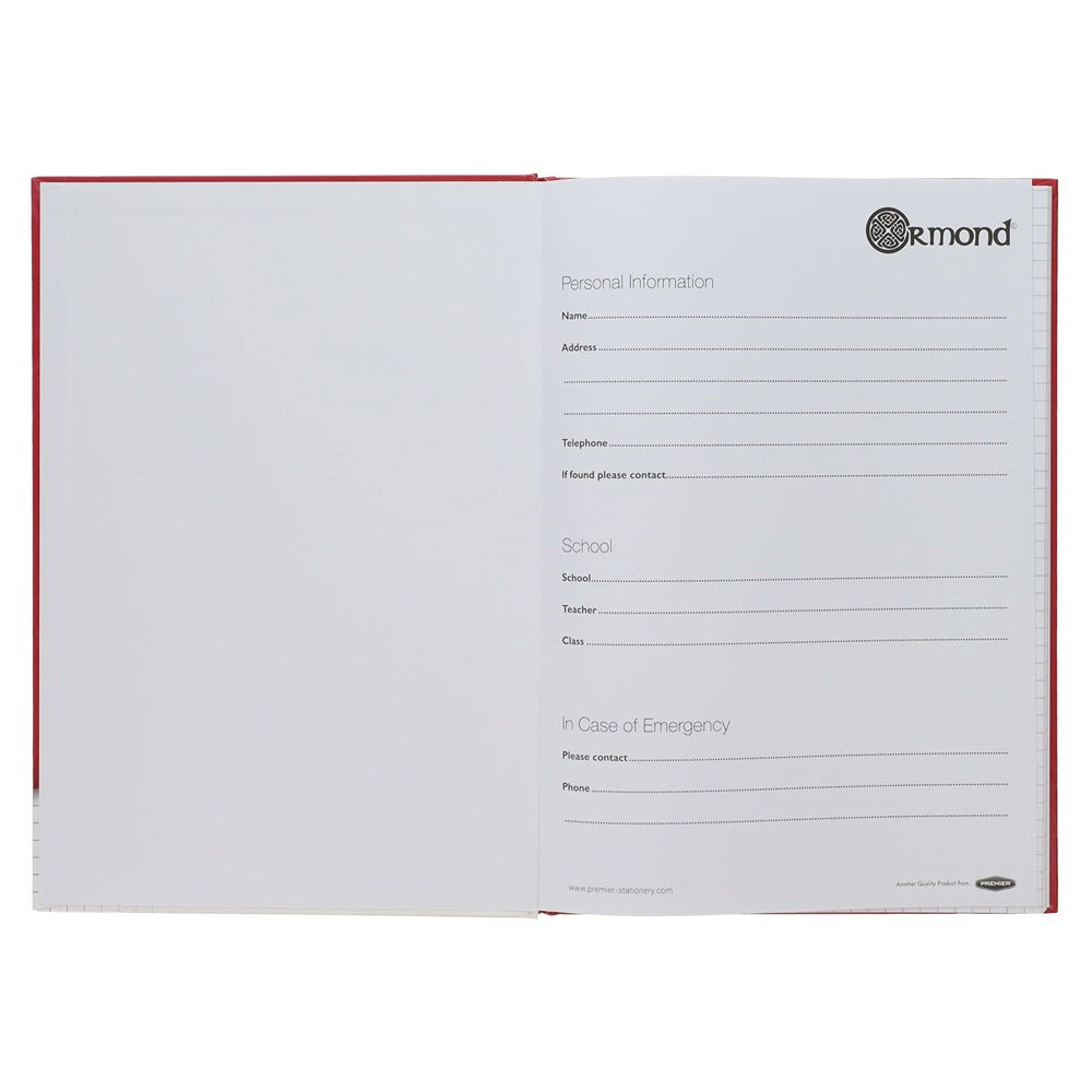 Ormond A4 120-Page Hardcover Maths Notebook