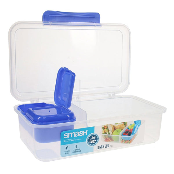Smash 2.1L Leakproof Lunch Box with Compartments and Snack Boxes