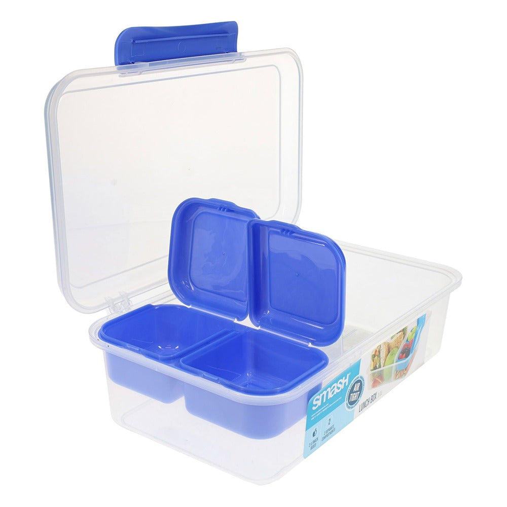 Smash 2.1L Leakproof Lunch Box with Compartments and Snack Boxes