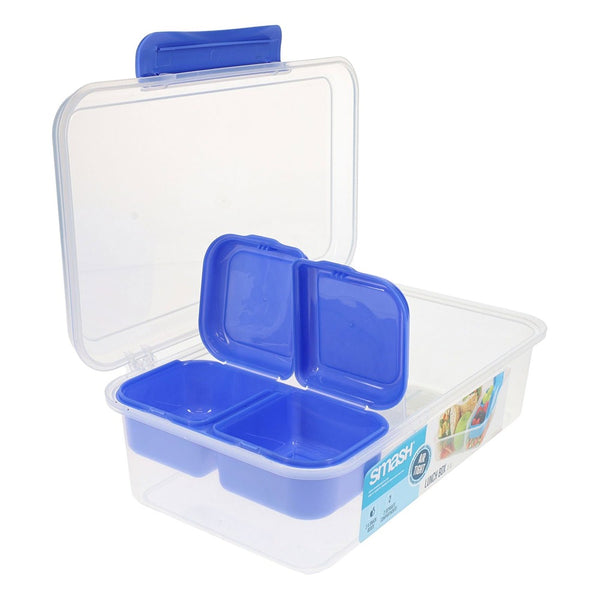 Smash 2.1L Leakproof Lunch Box with Compartments and Snack Boxes