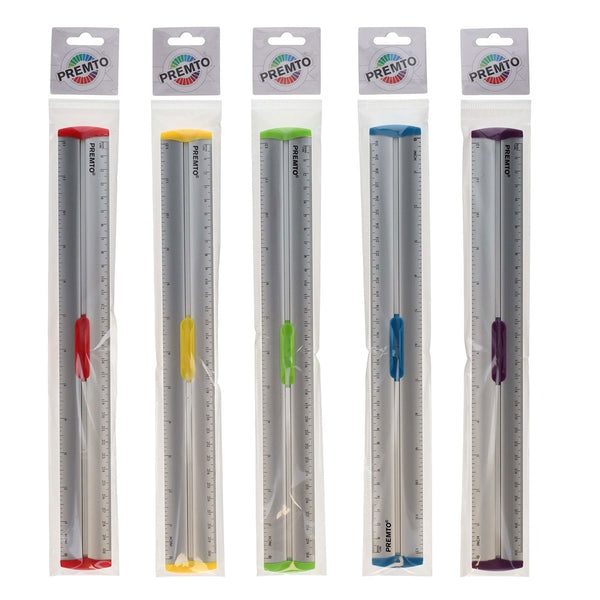 Premto Dual-Scale Aluminium Ruler with Comfort Grip