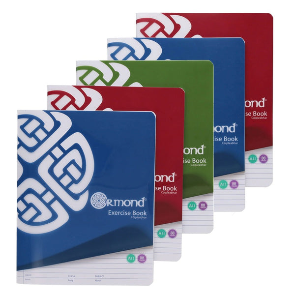 Ormond A11 88-Page Durable Exercise Notebook Pack