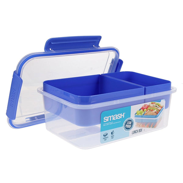 Smash Leak-Proof 2L Lunch Box with Sandwich and Snack Tray