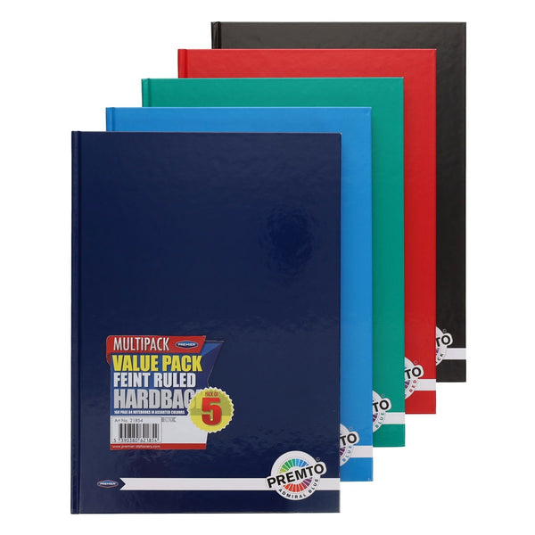 Premto Vibrant Hardback Notebooks | Pack of 5