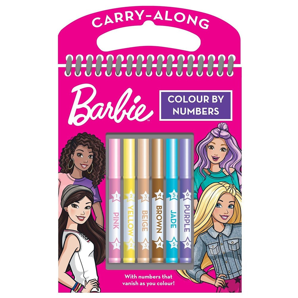 Barbie Colour by Numbers Activity Set | Carry Handle, 6 Markers, Vanishing Inks