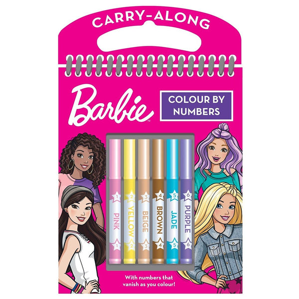 Barbie Colour by Numbers Activity Set | Carry Handle, 6 Markers, Vanishing Inks