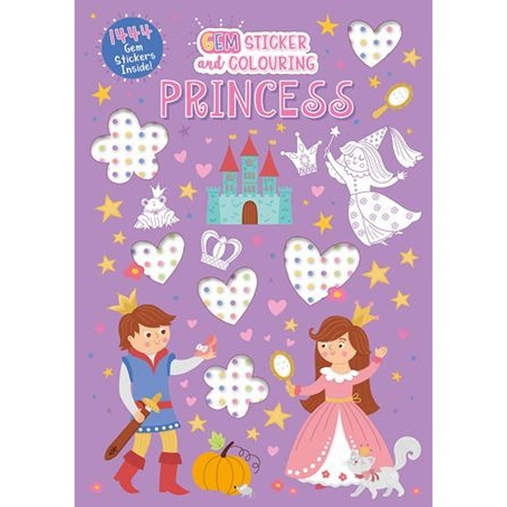 Alligator Princess Gem Sticker and Colouring Book | 144+ Stickers, Bold Outlines