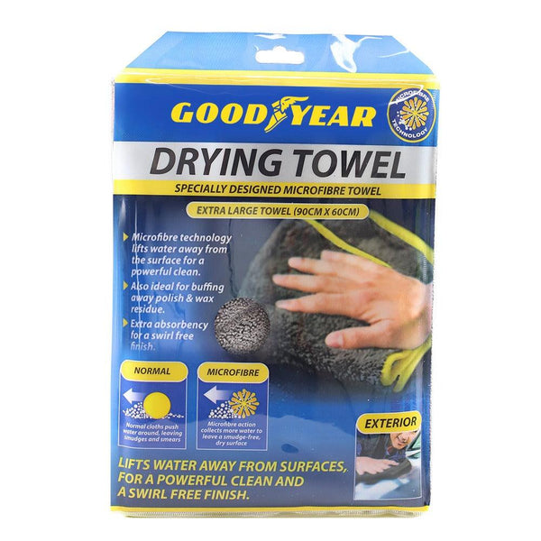 Goodyear Premium Microfiber Drying Towel | XL 90x60cm | Dual-Sided & Quick-Drying
