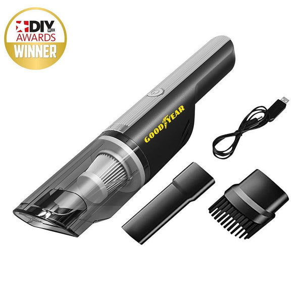 Goodyear Wet & Dry Cordless Vacuum Cleaner | USB Charging, Powerful Suction, Versatile Attachments