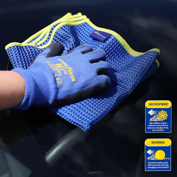 Goodyear Waffle Drying Cloth | Large Vibrant Blue Textured Weave