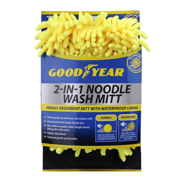 Optimized Title: Goodyear Dual-Sided Microfiber Noodle Wash Mitt | Wash, Dry, and Polish