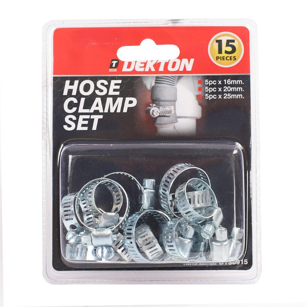 dekton stainless steel hose clamp set  assorted 15 pack