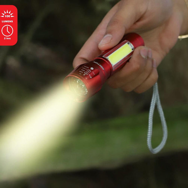 Dekton Rechargeable LED Torch | 100lm | Metallic Red