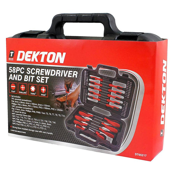 dekton screwdriver  bit set  58 piece