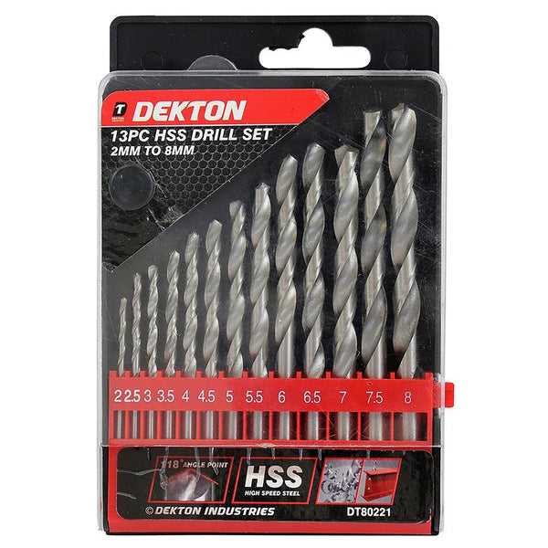 Dekton High-Speed Steel Drill Set | 13pc 2-8mm