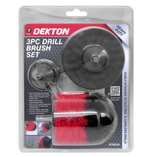 dekton versatile drill brush set  3 piece