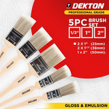 Dekton 5pc Pro Paintbrush Set | Varied Widths 50mm, 38mm, 25mm