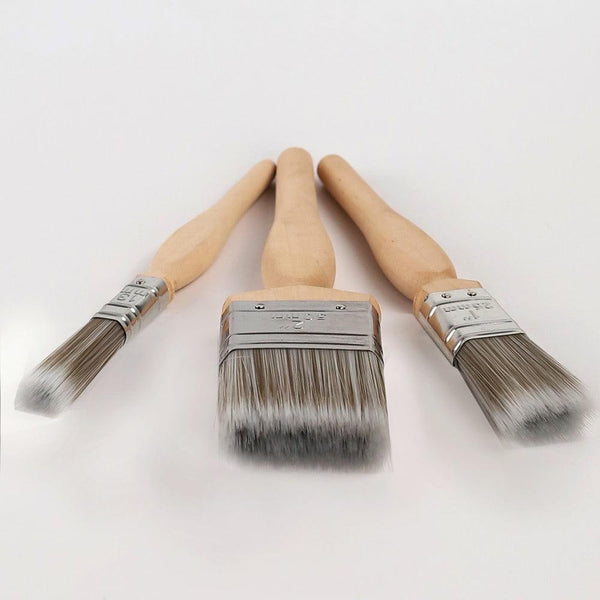 Dekton Pro Precision 3pc Brush Set | Synthetic Bristles, 1-2 Inch Sizes