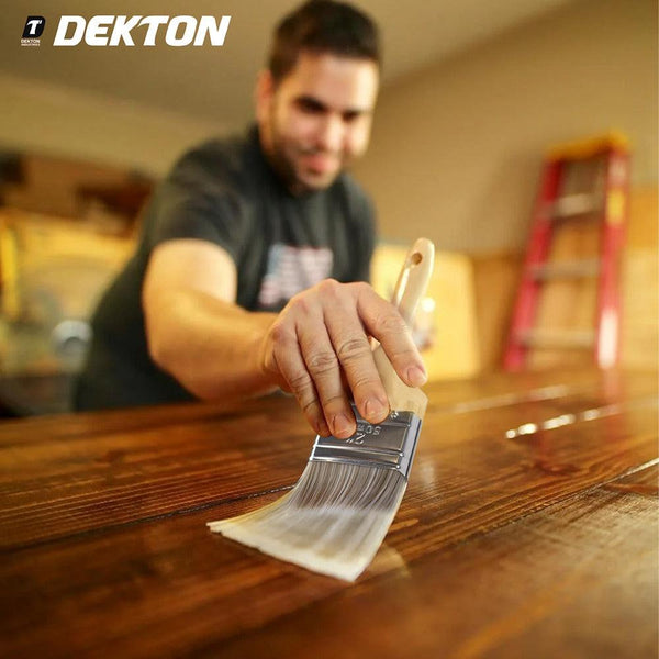 Dekton Pro Precision 3pc Brush Set | Synthetic Bristles, 1-2 Inch Sizes