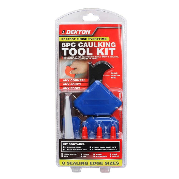 Dekton 8pc Multi-Functional Caulking Tool Kit | Durable Plastic Construction
