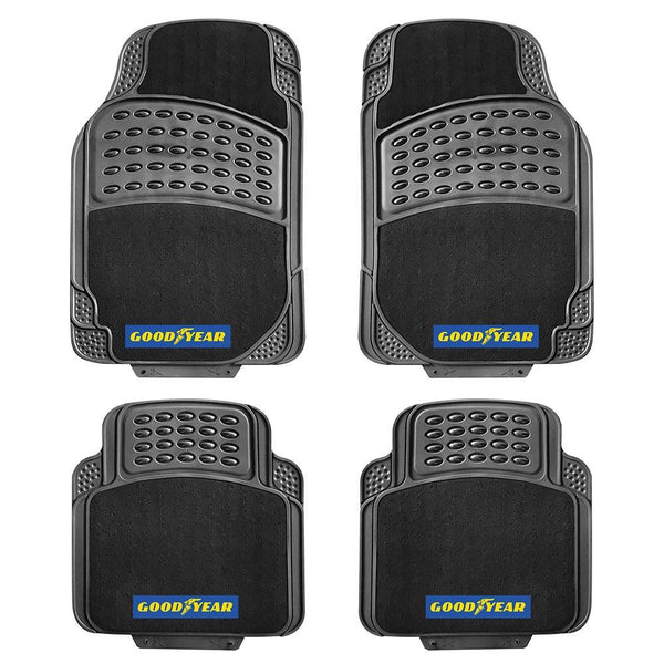 Goodyear Durable Rubber & Carpet Mat Set | Universal Fit