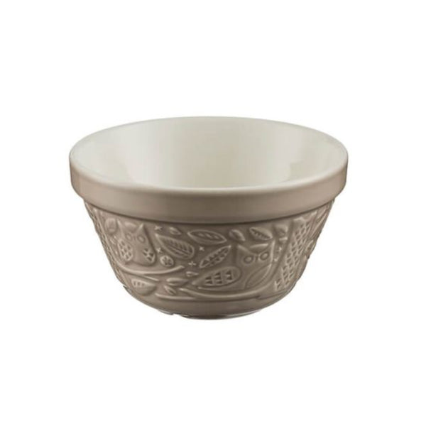 Mason Cash Owl Stone Embossed Pudding Basin | Taupe, Cream Interior, 16cm