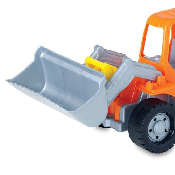 ded orange toy bulldozer 