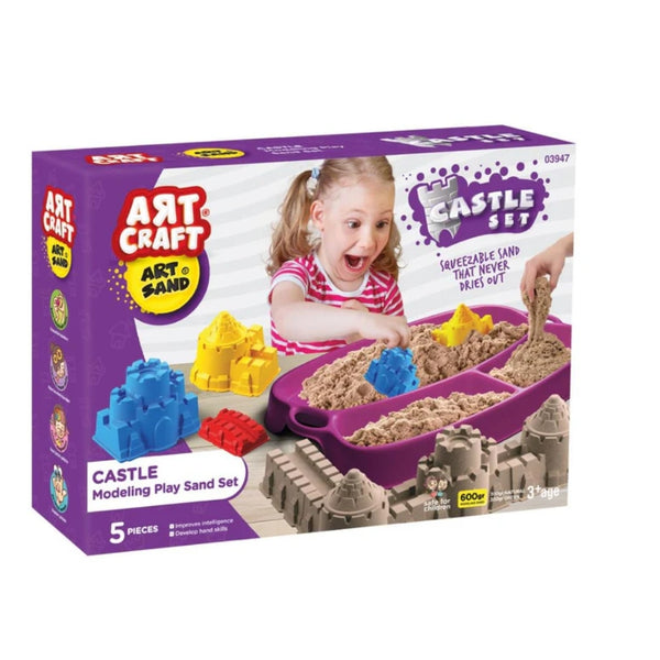art craft castle modelling play sand set  5pcs