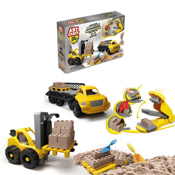 Art Craft Forklift Play Sand Set | Lift, Build, and Play