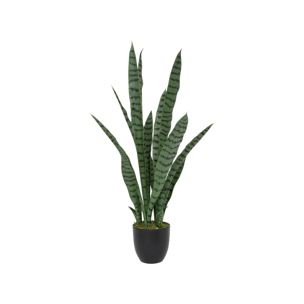Atmosphera Sansevieria Artificial Plant | 90cm, Black Planter