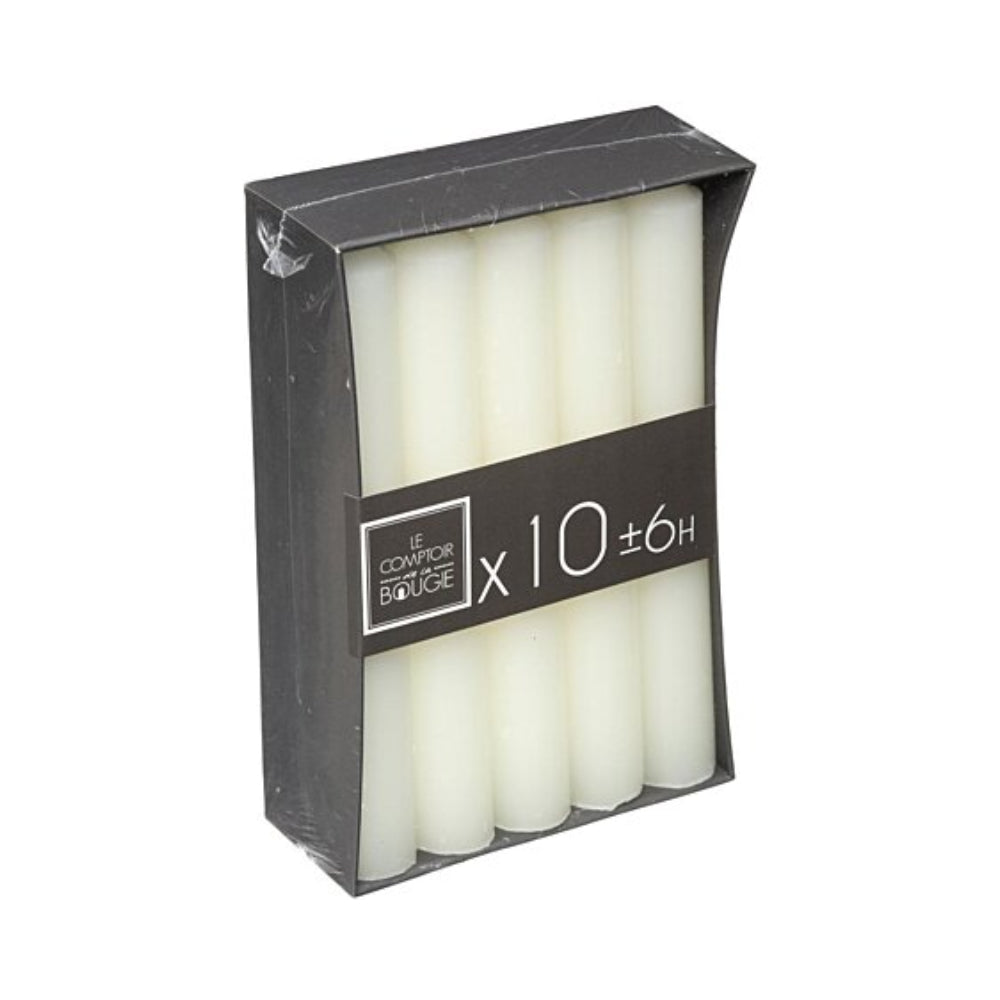 Atmosphera Ivory Dinner Candles | 16cm, Pack of 10, 6-Hour Burn