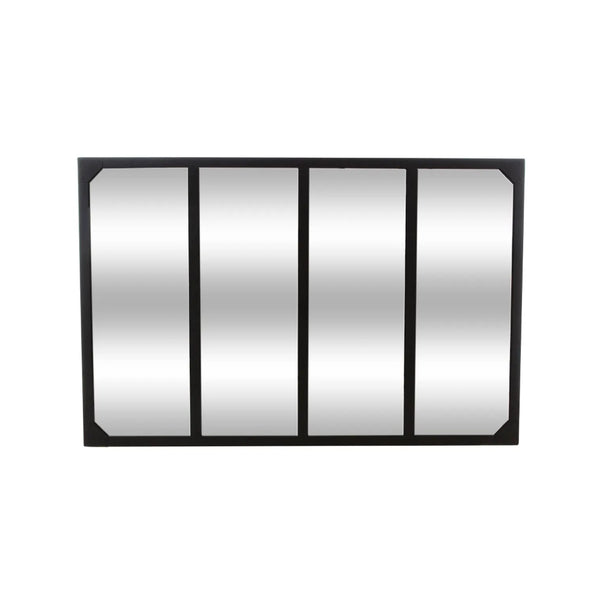 Atmosphera Lola Multi-Panel Black Metal Wall Mirror | 116 x 76cm