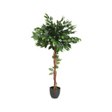 Atmosphera Artificial Fig Tree Plant | 120cm, Black Pot, Twisted Trunk