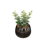 Atmosphera Faux Plant in Black Gloss Ceramic Pot | Tabletop Décor