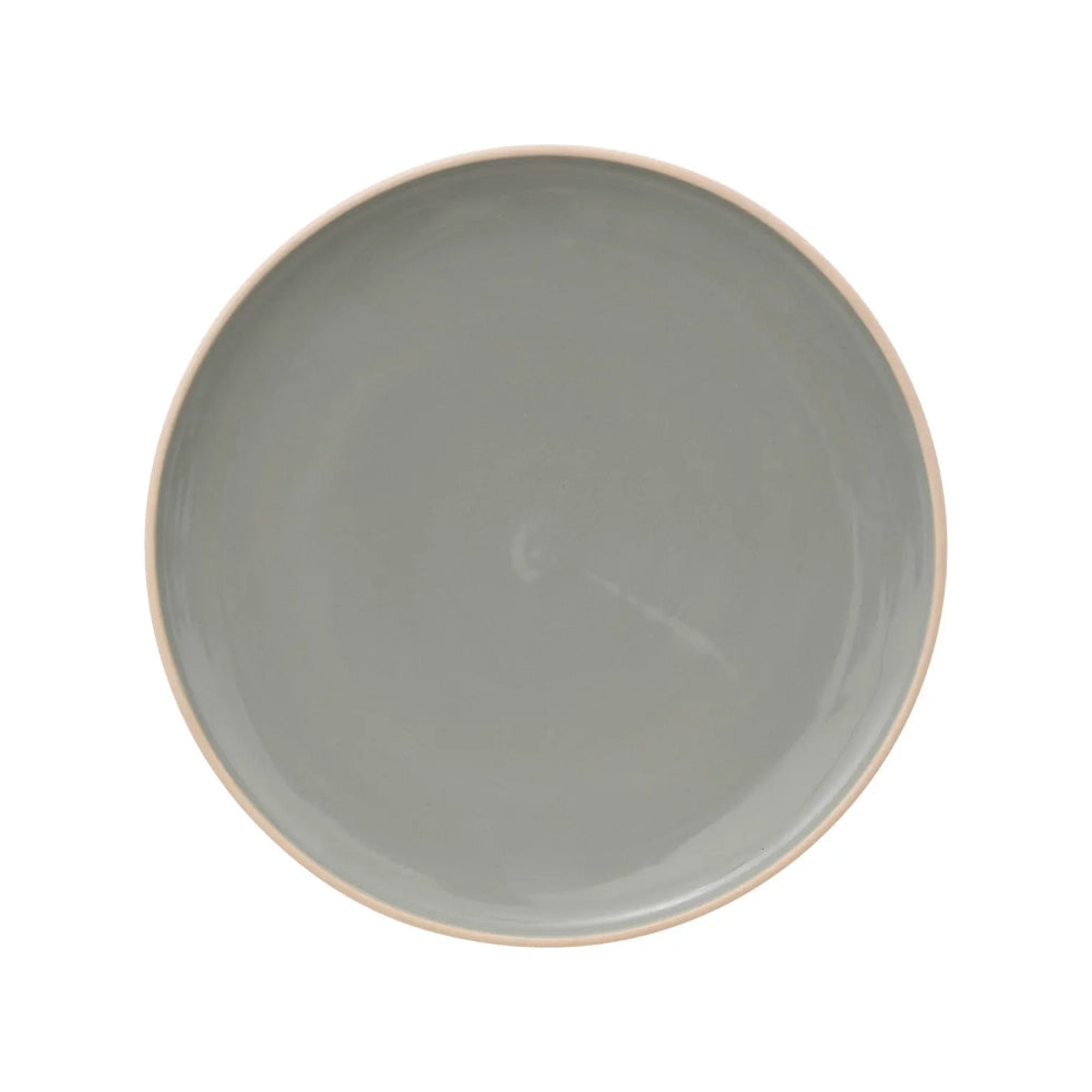Atmosphera Asma Gloss Glazed Dinner Plate | 27cm, Grey, Raised Edge
