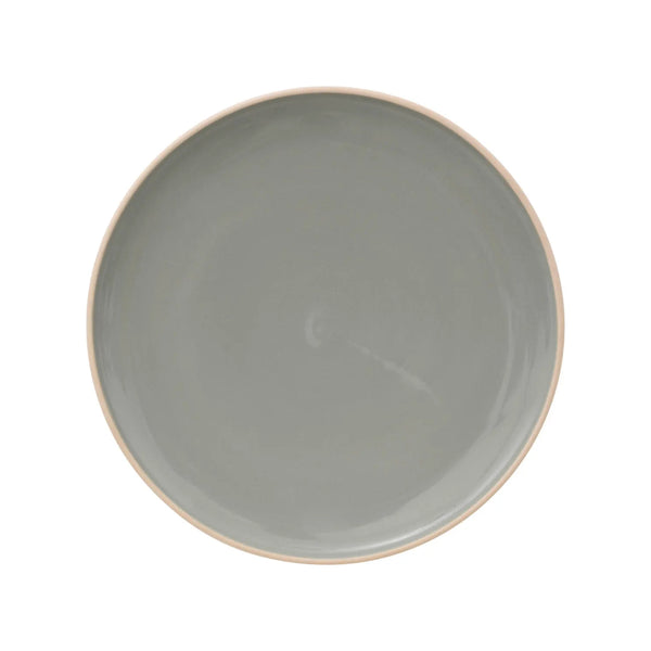 Atmosphera Asma Gloss Glazed Dinner Plate | 27cm, Grey, Raised Edge