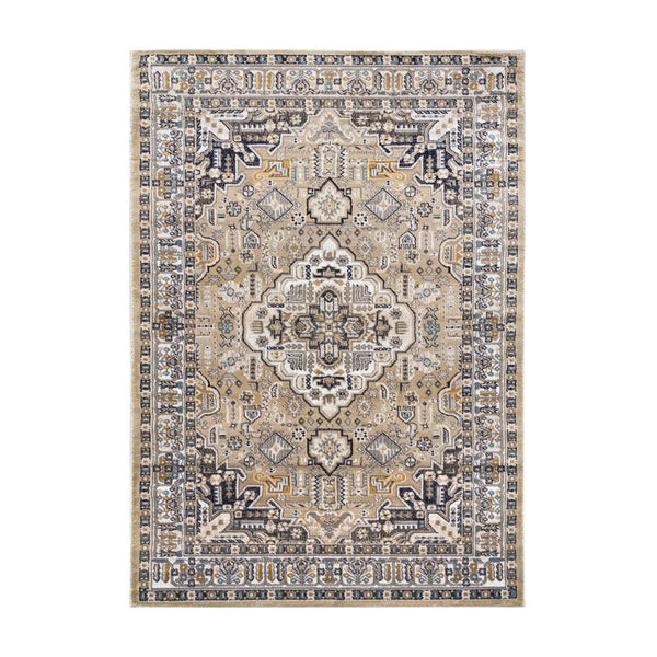 Aziza Medallion Beige Rug | Classic Elegance & Plush Comfort