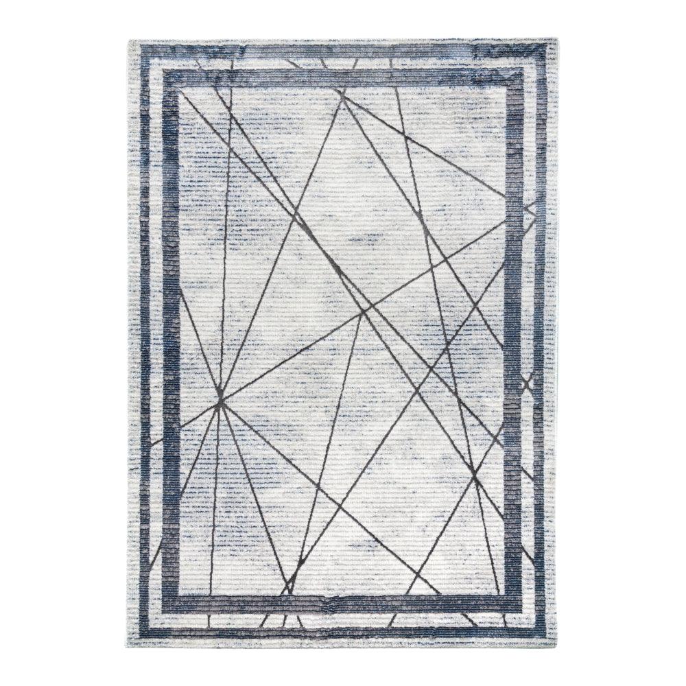 Glitz Art Deco Blue Rug | Modern Geometric Design, Plush Comfort