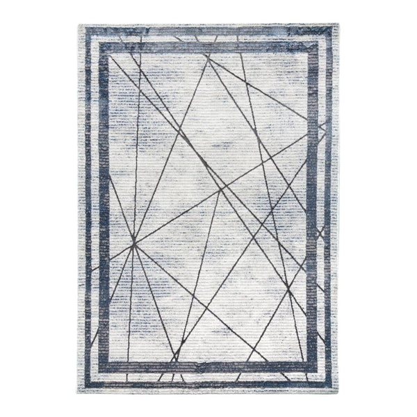 Glitz Art Deco Blue Rug | Modern Geometric Design, Plush Comfort