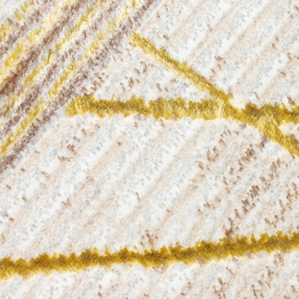 Glitz Art Deco Rug | Chic Geometric Design in Ochre & Beige