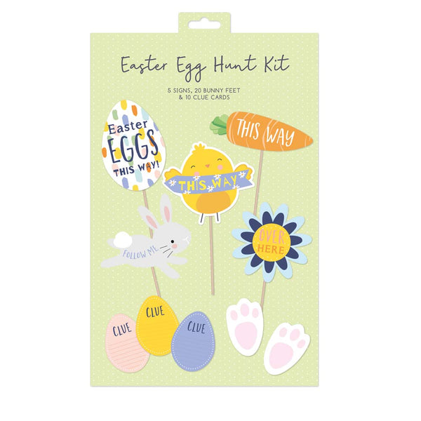 Easter Egg Hunt Kit - Fun Decorations - 5 Signs & 20 Clue Cards