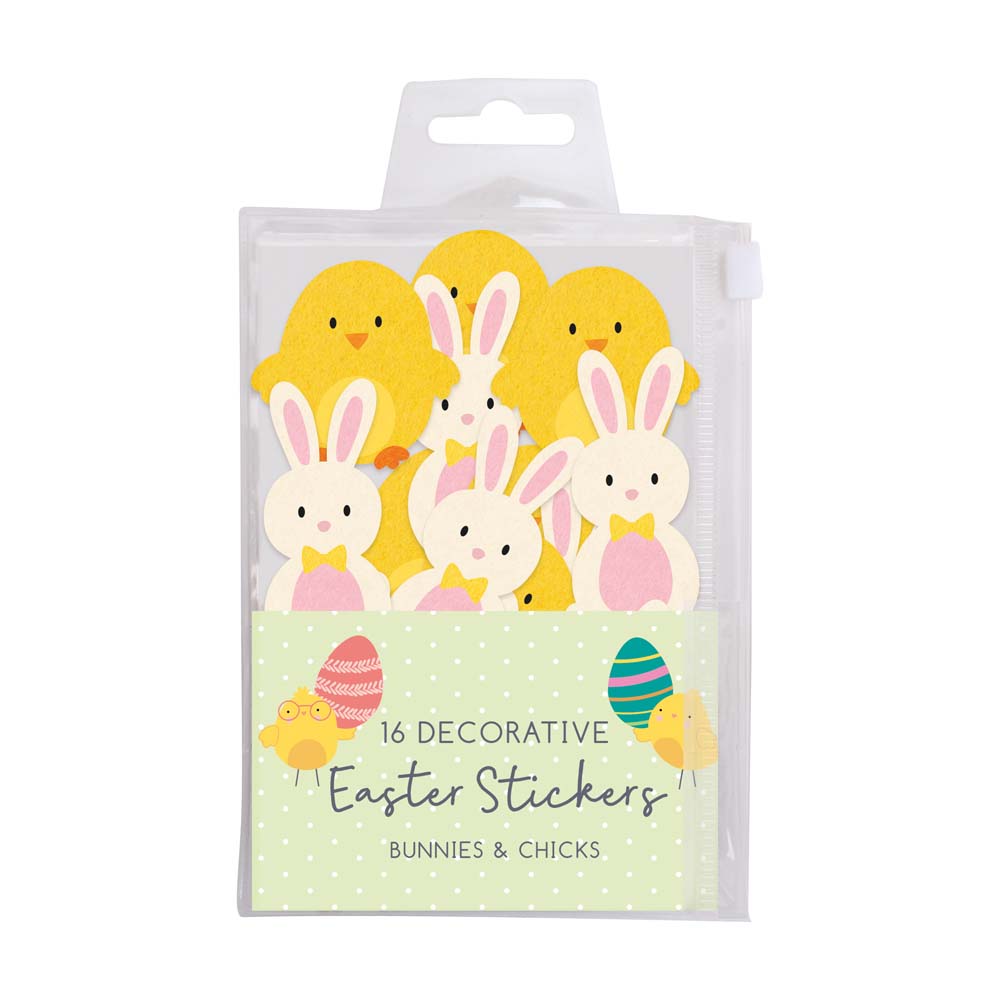 Easter Bonnet Decorations - Felt Bunnies & Chicks - 16 Pack