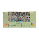 Tallon Pack of Four Easter Bunny Ornaments | Neutral Grey, Bow-Ties