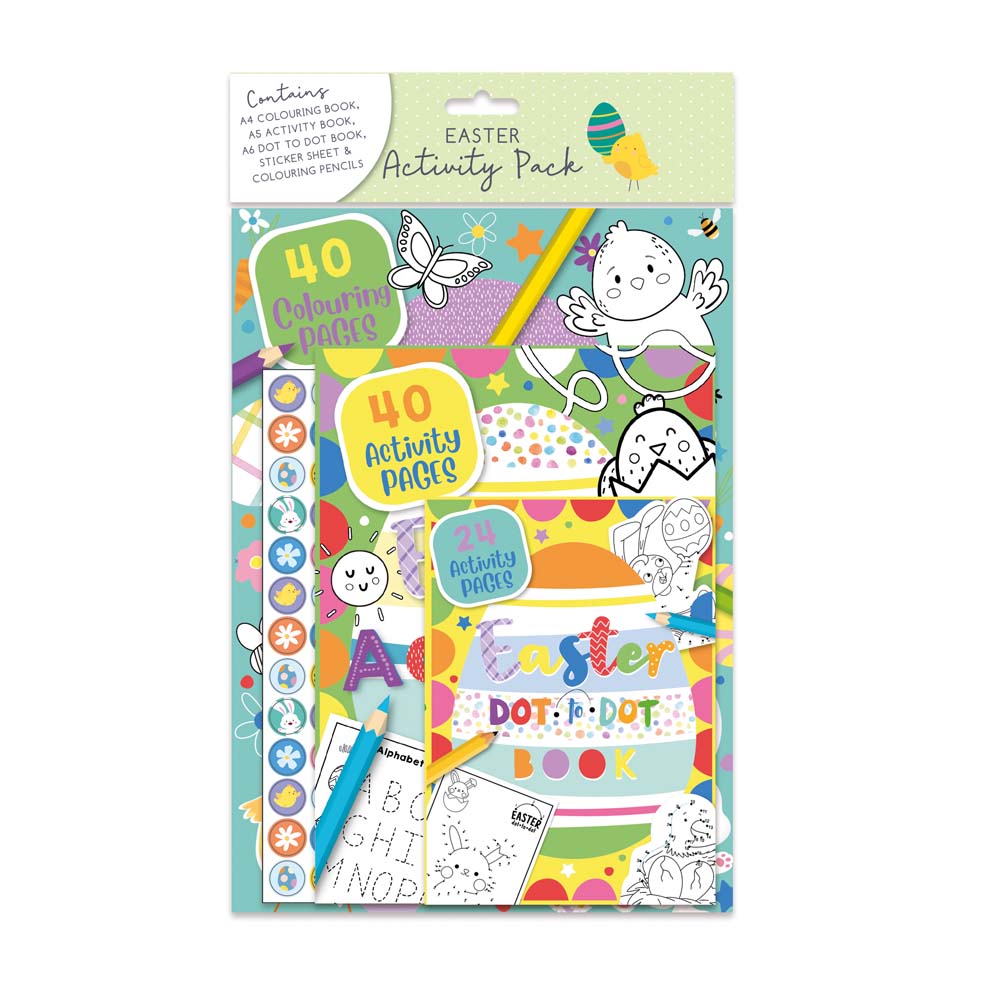 Tallon Easter Activity Pack Kids Craft | 40 Colouring Pages, Stickers & Pencils