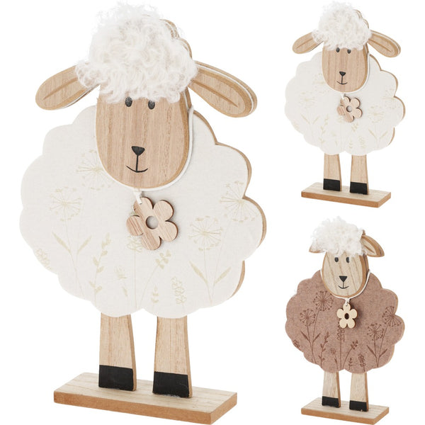 Wooden Easter Sheep Decoration on Base | Assorted Designs