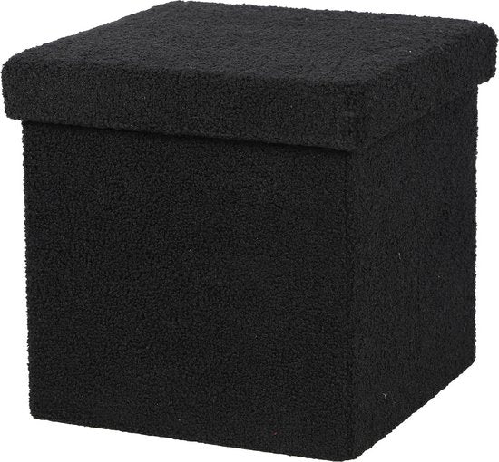 Urban Living Teddy Foldable Storage Seat | Sleek Black