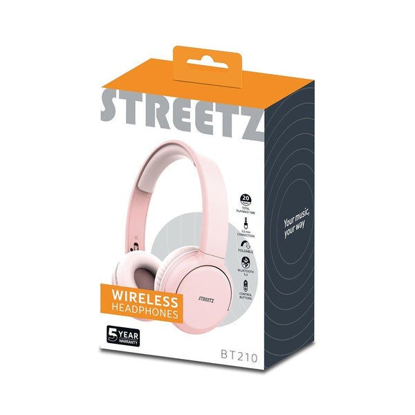 Streetz Bluetooth Headphone | Pink | 20 Hours Playtime